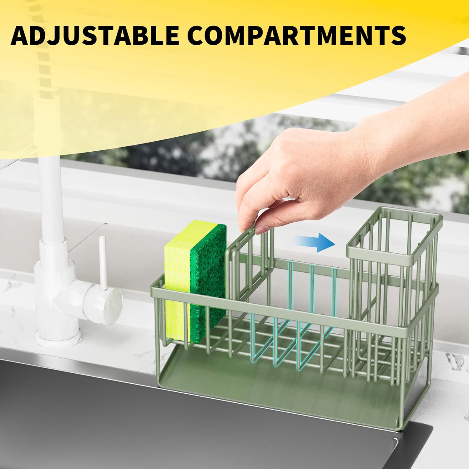 Stainless Steel Sink Organizer with Brush