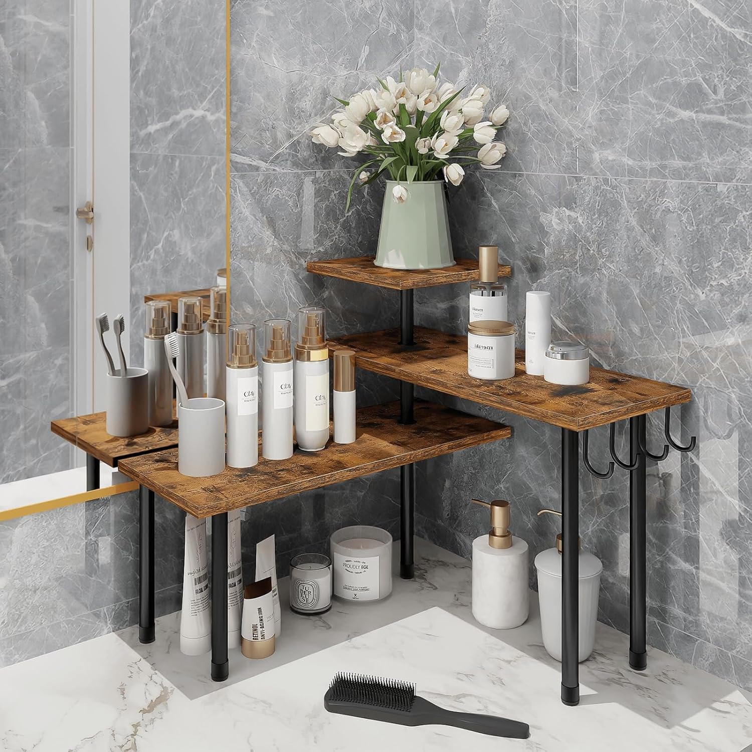 Three Tier Corner Countertop Organizer Shelf